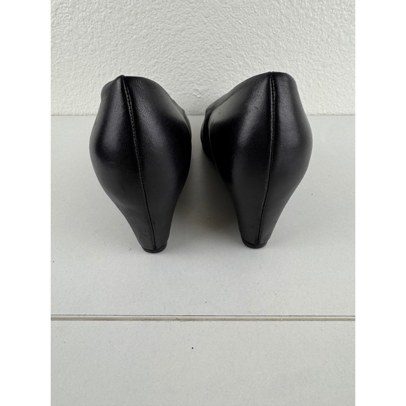 Stuart‎ Weitzman Leather Black Wedges Heels Shoes Womens Size 8Minimalist Work - Picture 5 of 11